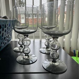 Set of 4 Goblets by Orrefors in the Ballet pattern EUC